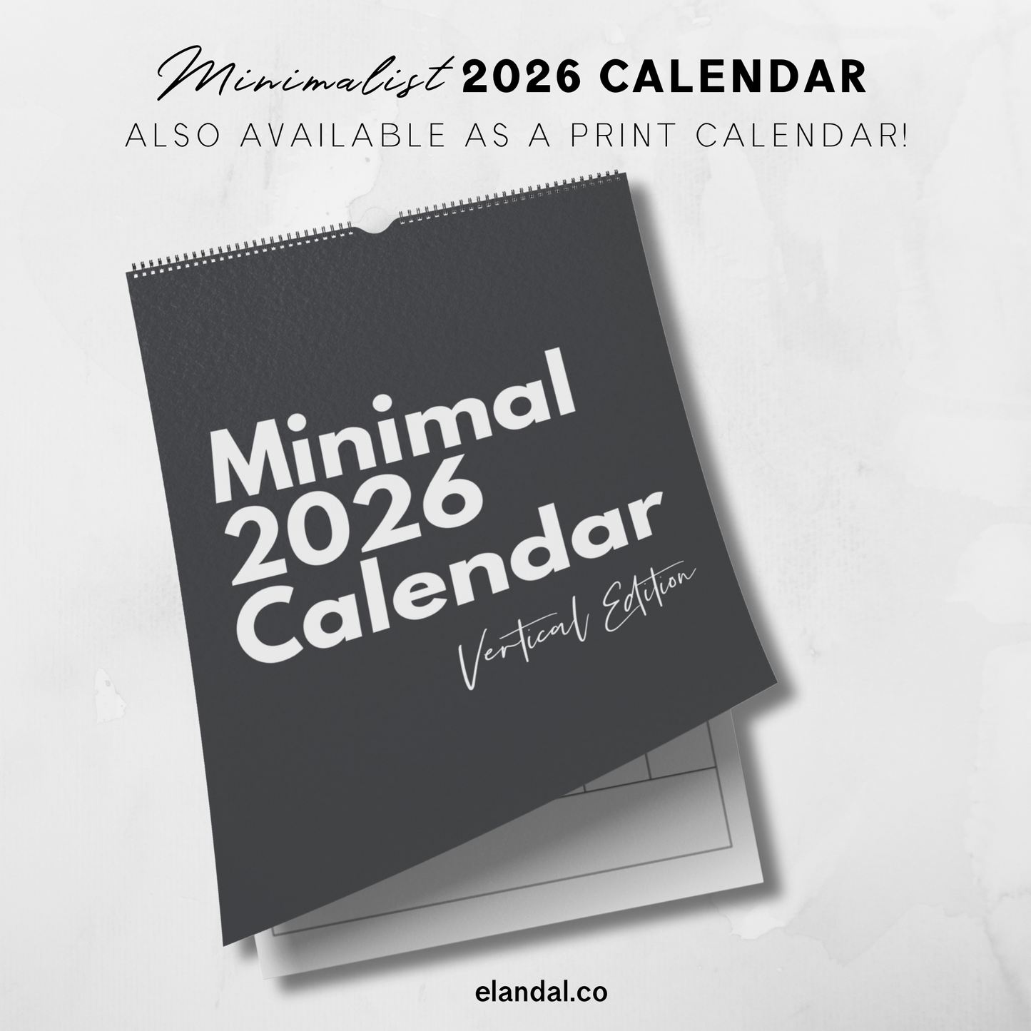 Calendario vertical minimalista imprimible de 2025, calendario de escritorio de 12 meses, decoración elegante para la oficina