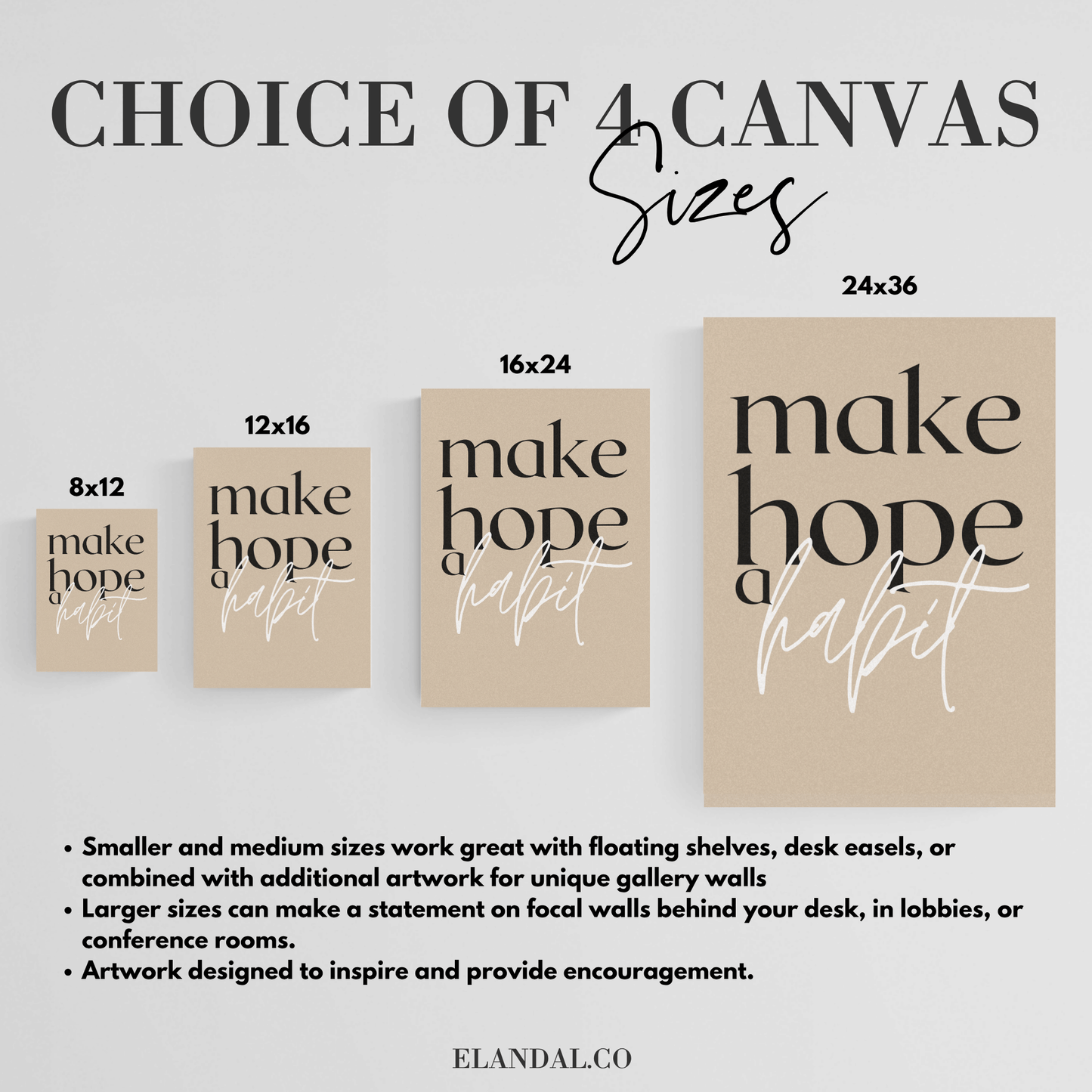 Make Hope A Habit: Inspirational Canvas Wall Art for Workspaces