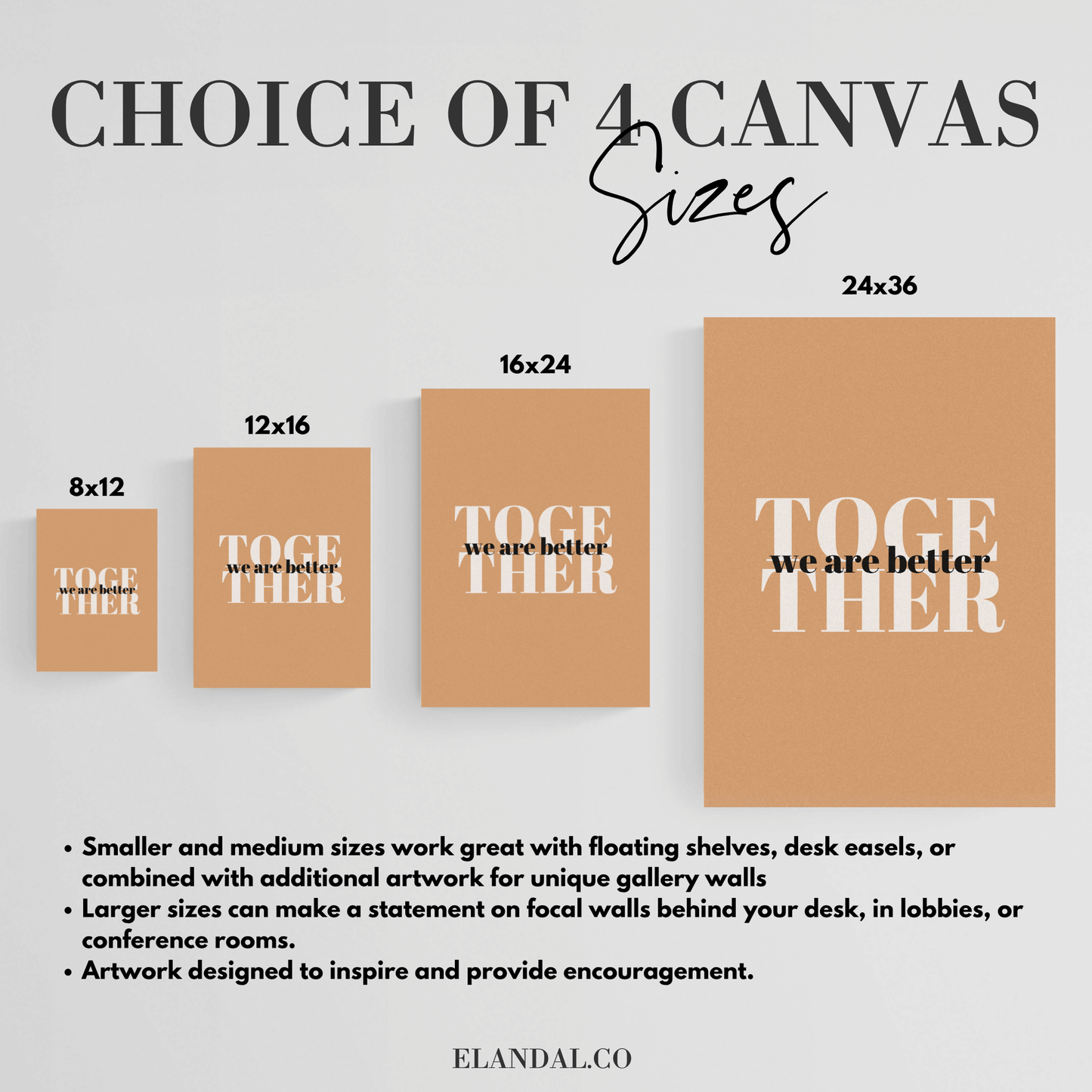 Better Together: Inspirational Canvas Artwork for the Workspace