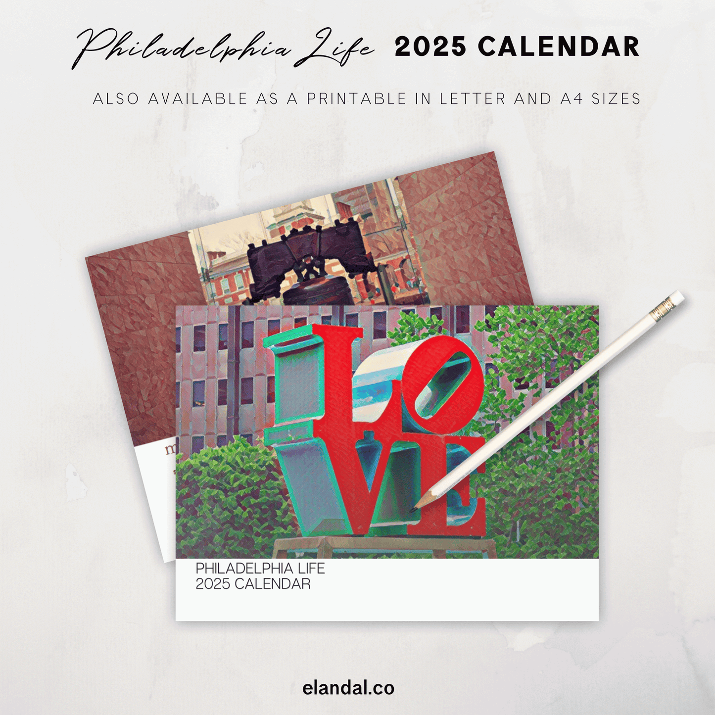 2025 Print Philadelphia Illustrated Wall Calendar