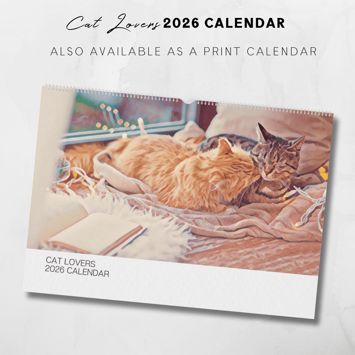 2026 Printable Cat Lovers Calendar