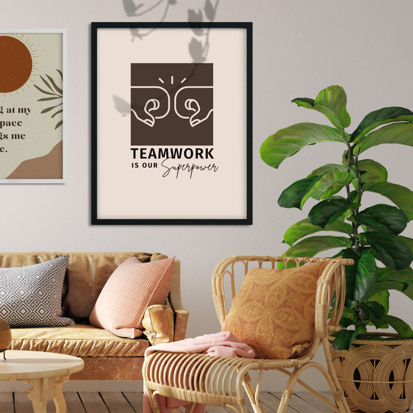 Teamwork is a Superpower Team Building Framed Art