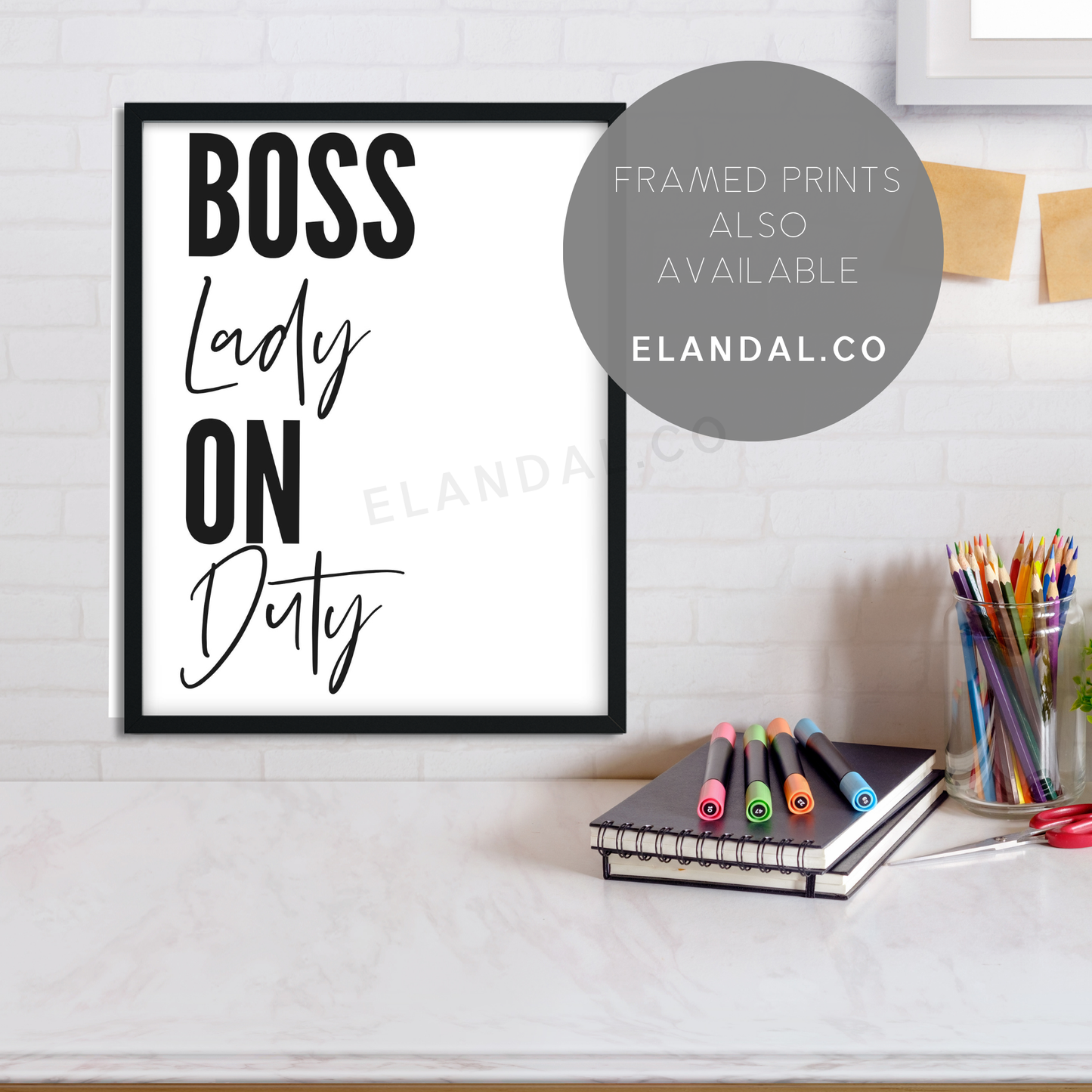 Arte de pared imprimible Boss Babe On Duty