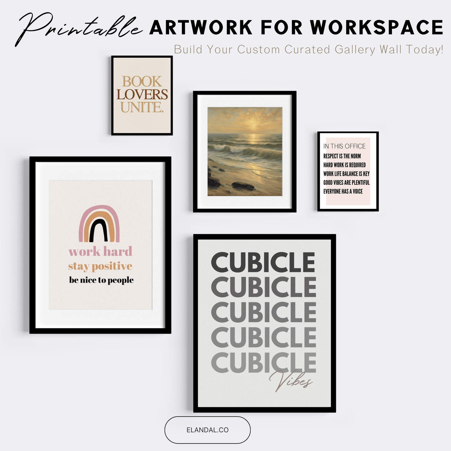 Cubicle Vibes Printable Typographical Artwork for your Workspace