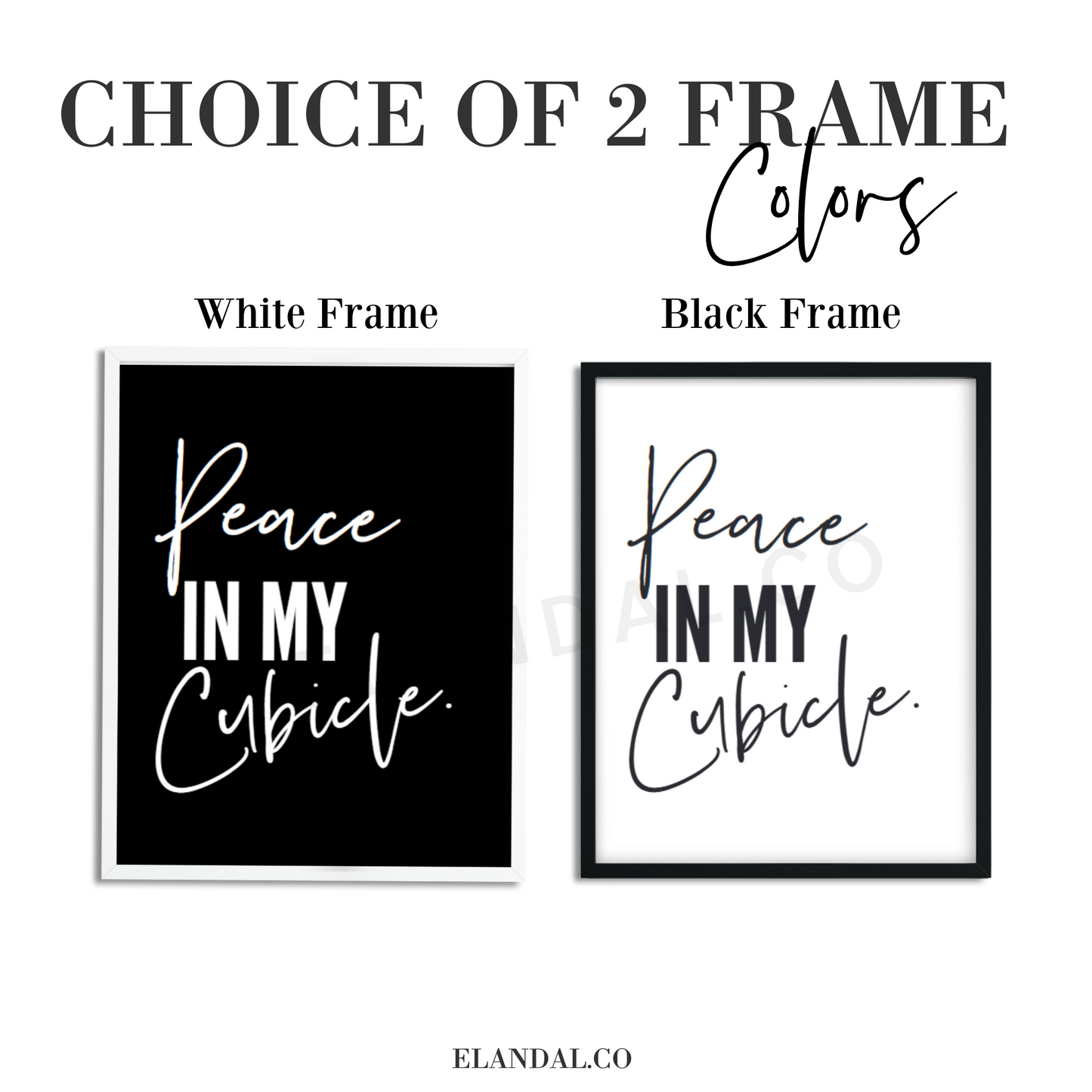 Peace in My Cubicle Framed Poster Print Stylish Workspace Artwork