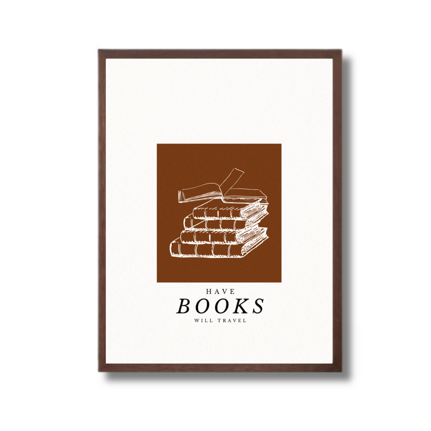Walnut Framed Have Books Will Travel Artwork from El and Al Co.