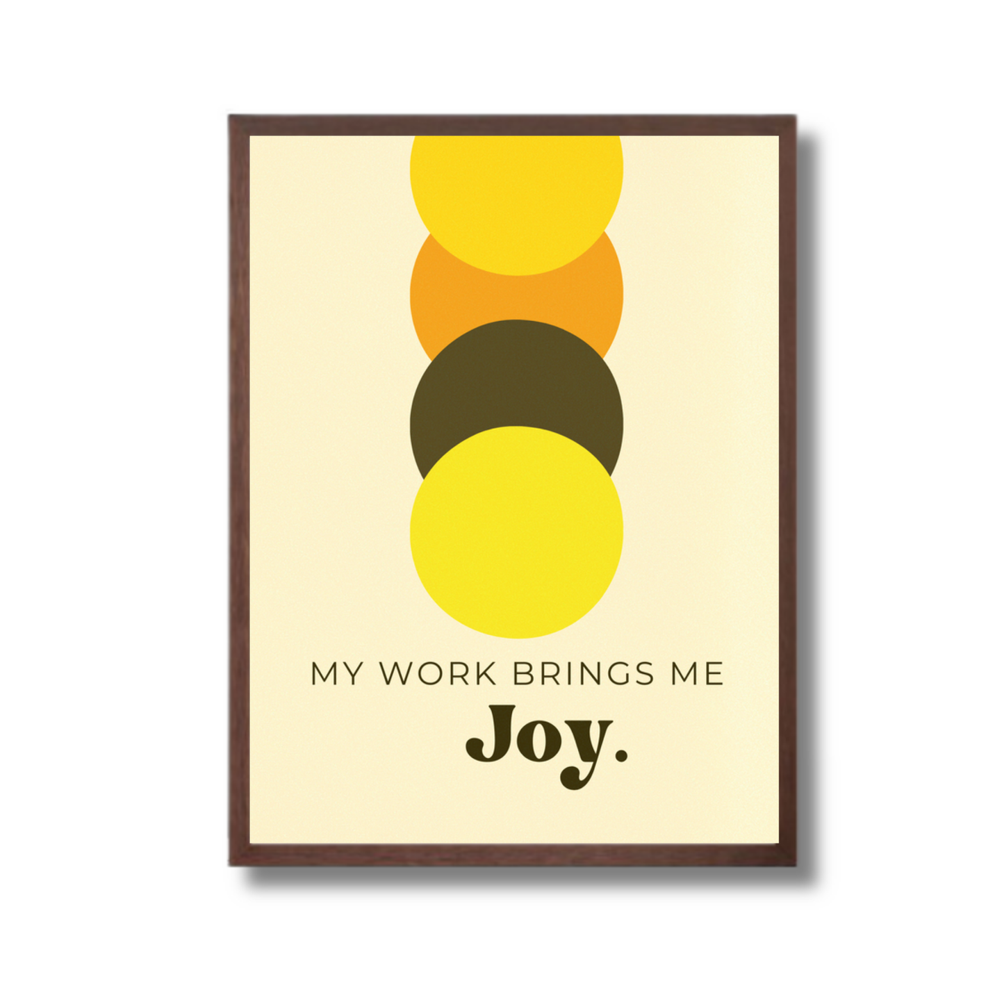 Walnut Framed Artwork on Joy of Work