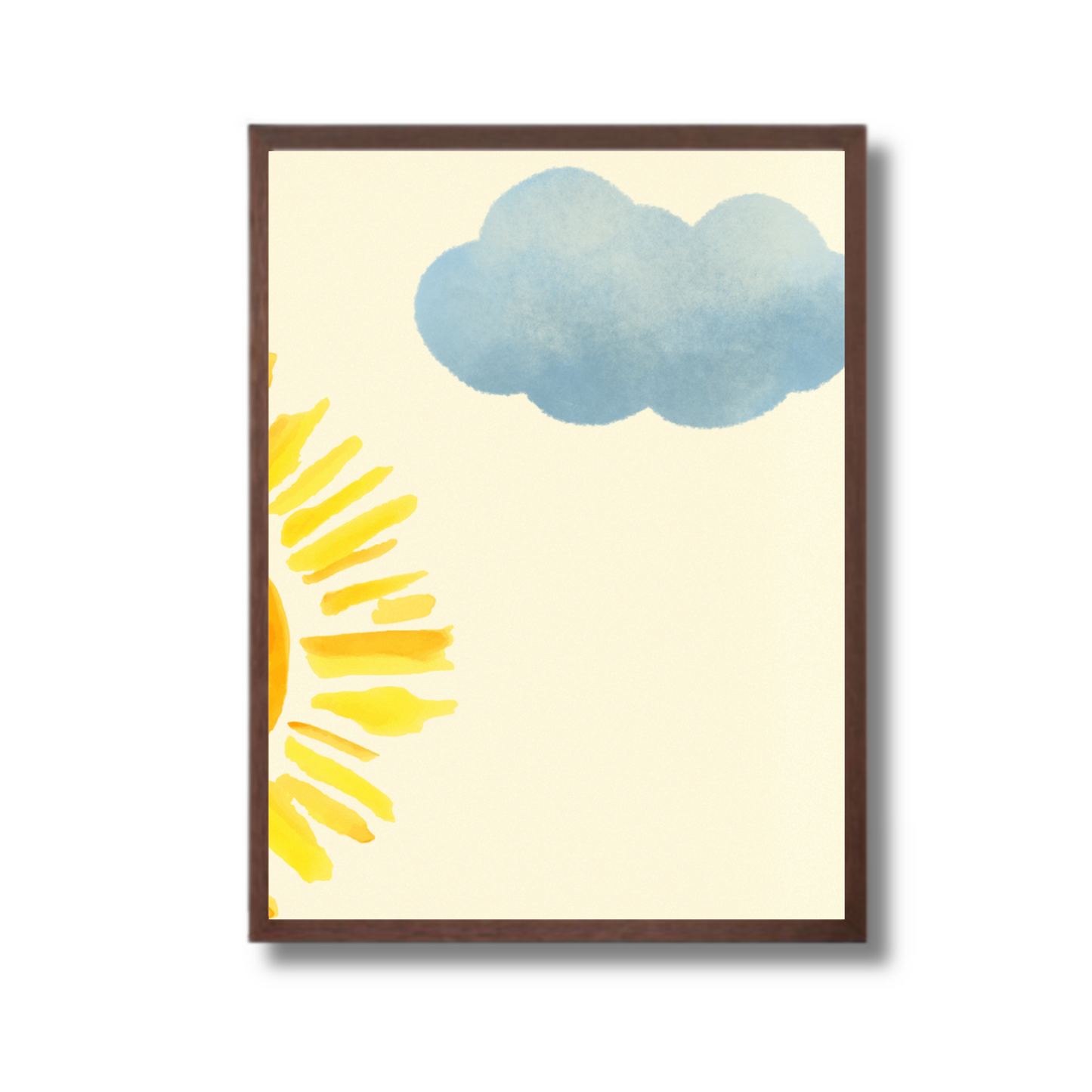 Sun Beyond the Clouds Boho Minimal Framed Art Print