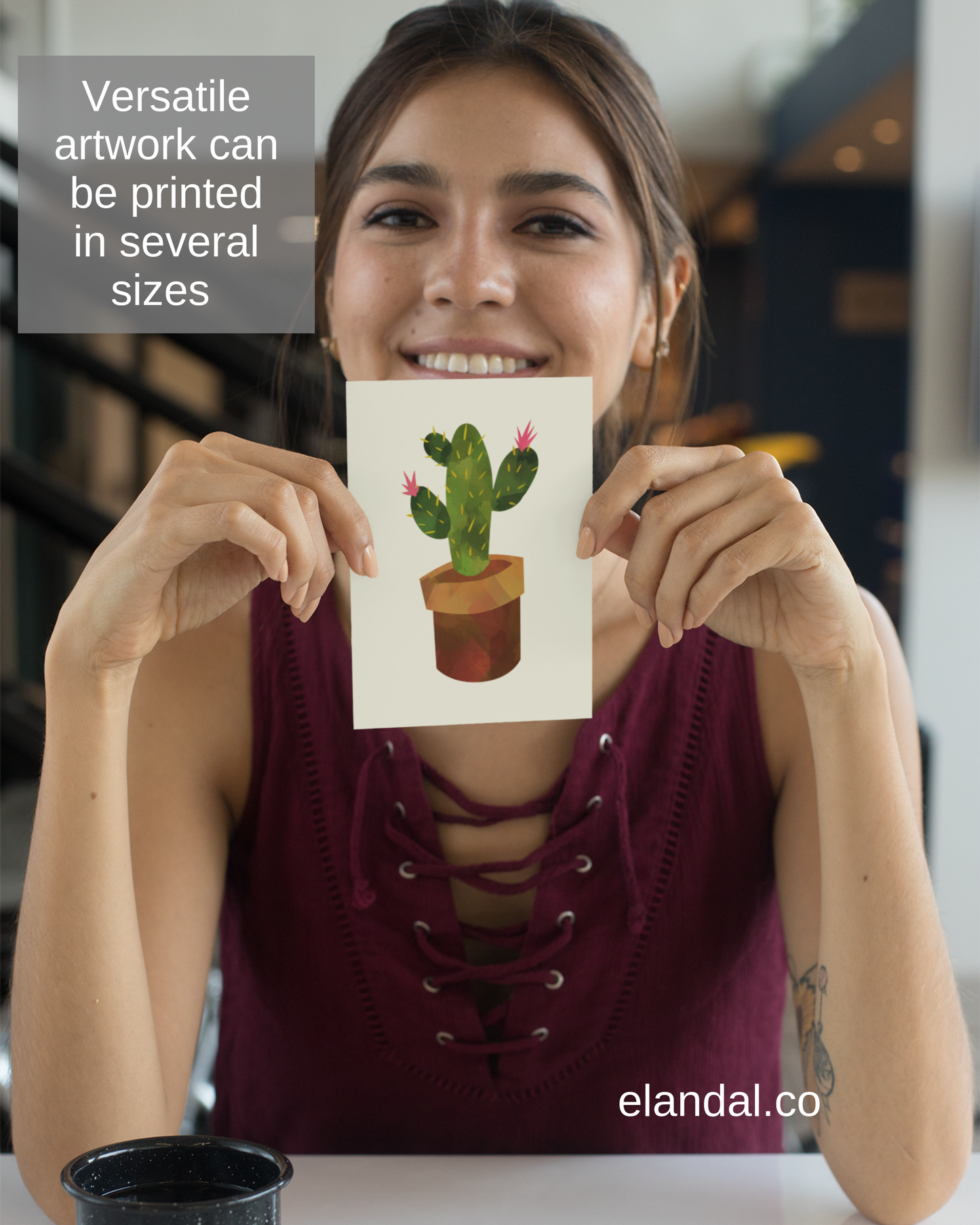 Arte de pared con cactus para imprimir | Decoración de oficina bohemia para amantes de los cactus | Regalo de arte suculento | Juego de tres tamaños de carta y póster A4 incluidos