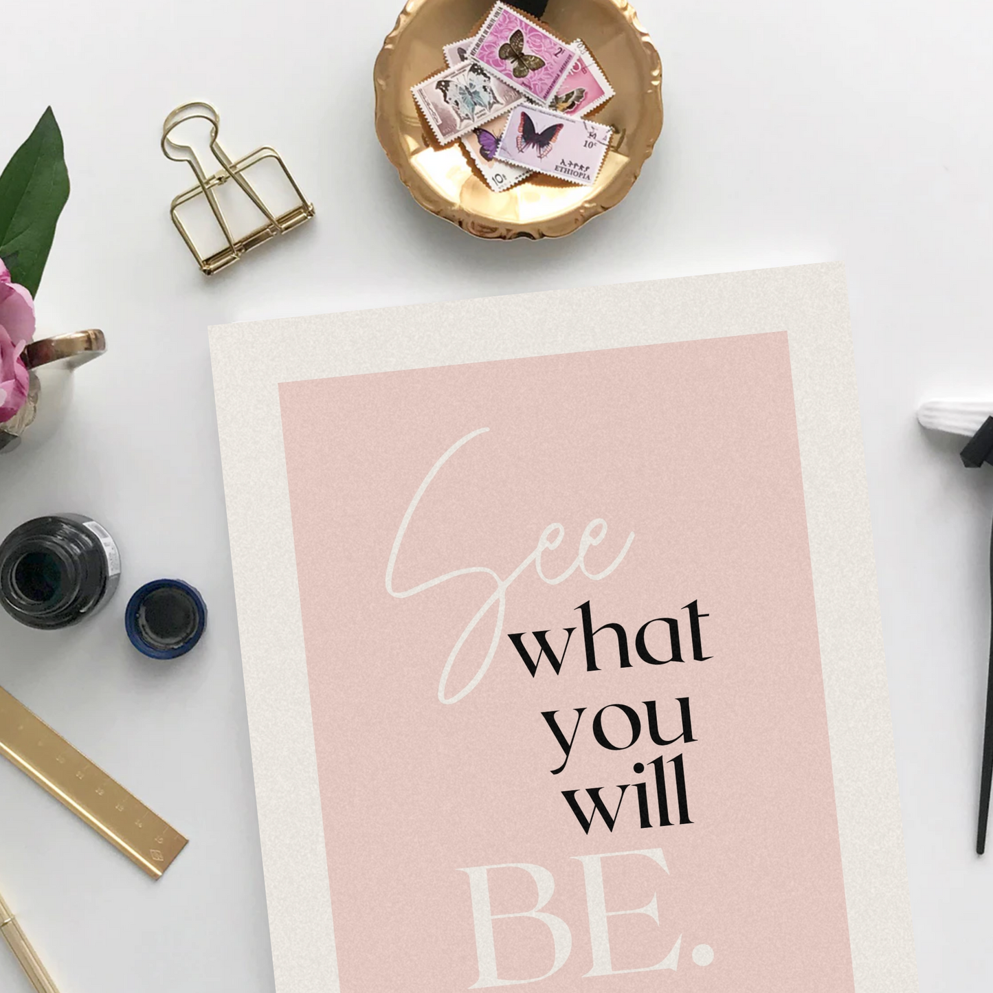 See What You Will Be Inspirational Unframed Print Poster, Work Life Art Decor