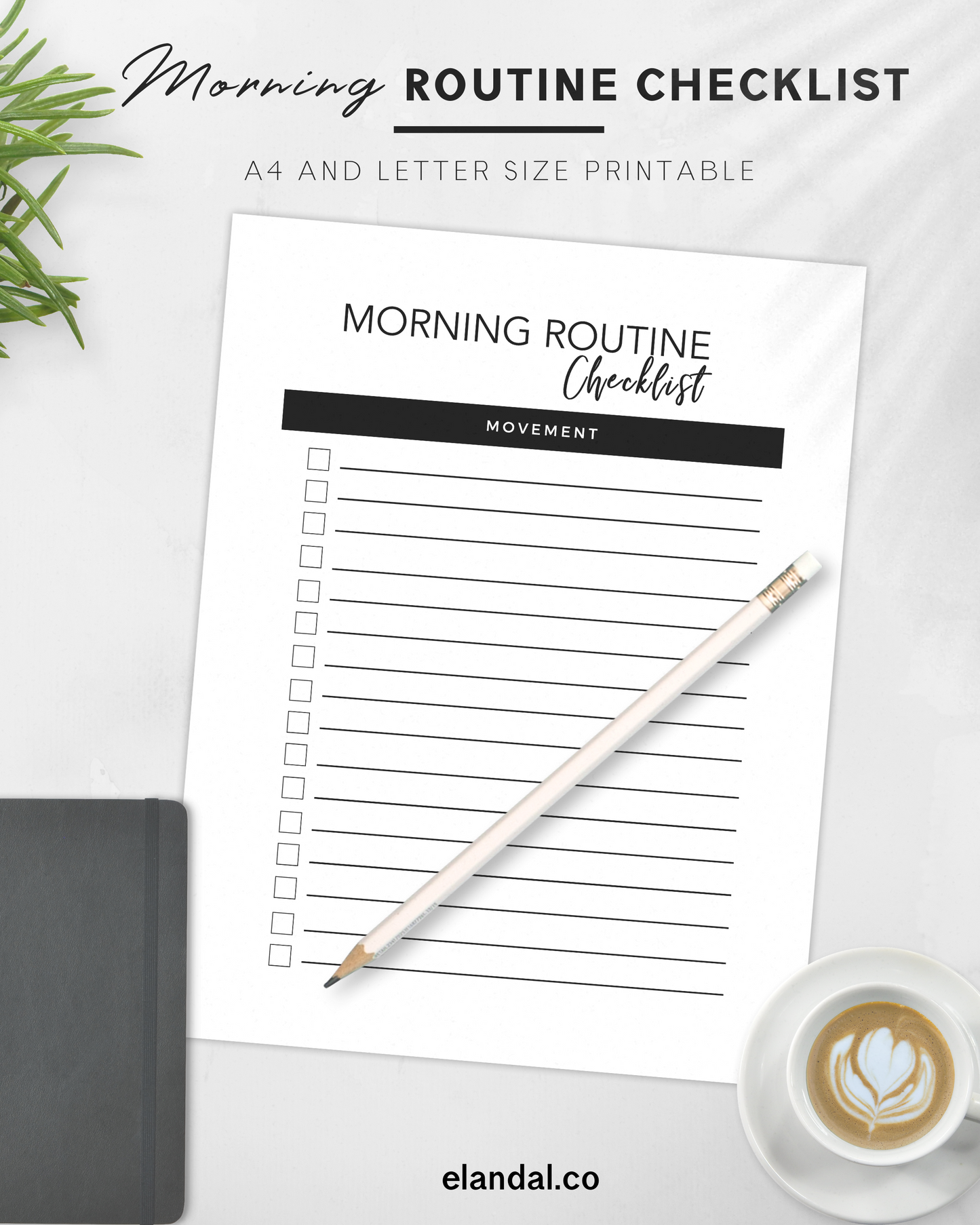 Printable Morning Routine Checklist Daily Planner Habit Inserts