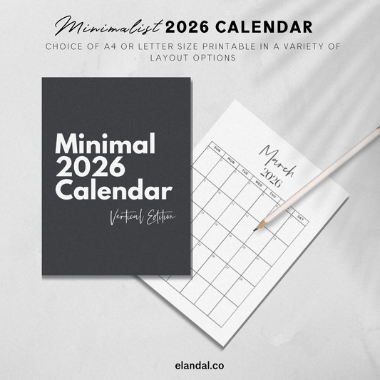 Calendario vertical minimalista imprimible de 2025, calendario de escritorio de 12 meses, decoración elegante para la oficina