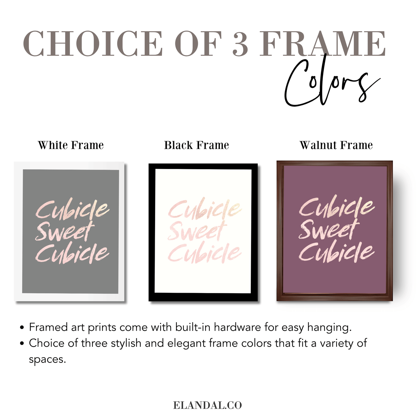 Cubicle Sweet Cubicle Framed Artwork, Available in Four Sizes, Six Print Colors and Three Frame Colors