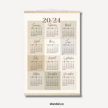 Load image into Gallery viewer, 2024 Print Neutral Color Block Poster Calendar with Hangers