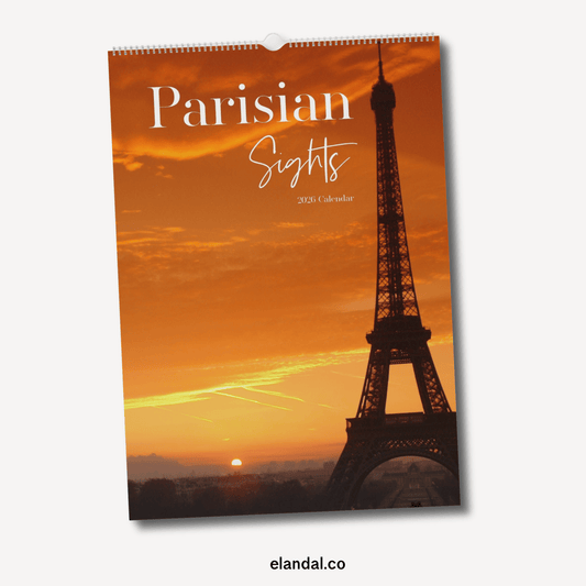 2026 Parisian Sights Print Vertical Paris Wall Calendar