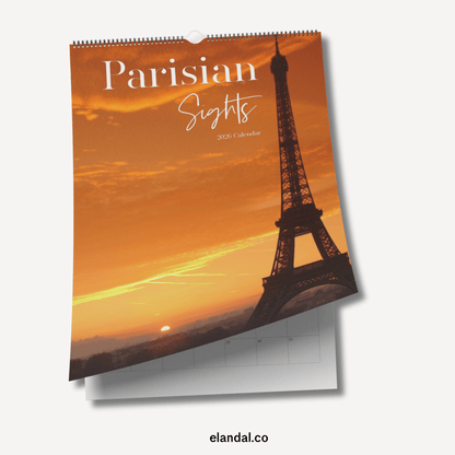 2026 Parisian Sights Print Vertical Paris Wall Calendar