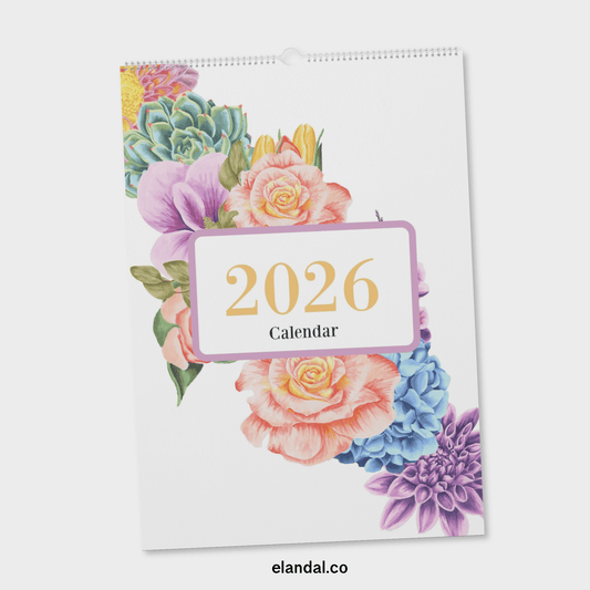 2026 Print Watercolor Wall Calendar