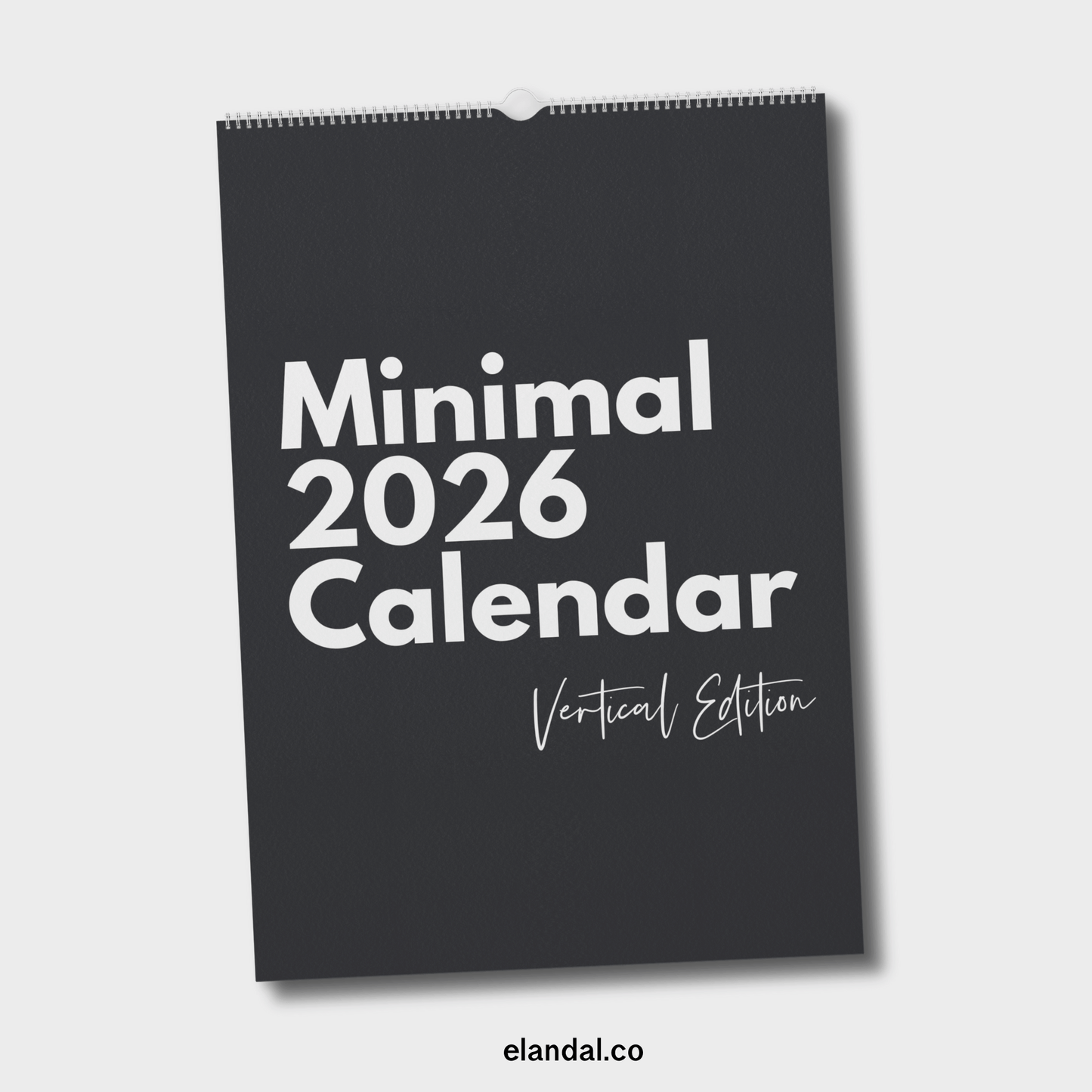 2026 Print Minimal Full Page Vertical Calendar