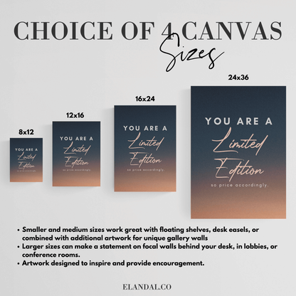 You Are A Limited Edition: Motivational Canvas Wall Art for Office