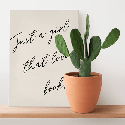 Just a Girl That Loves Books: Canvas Artwork for Book Lovers