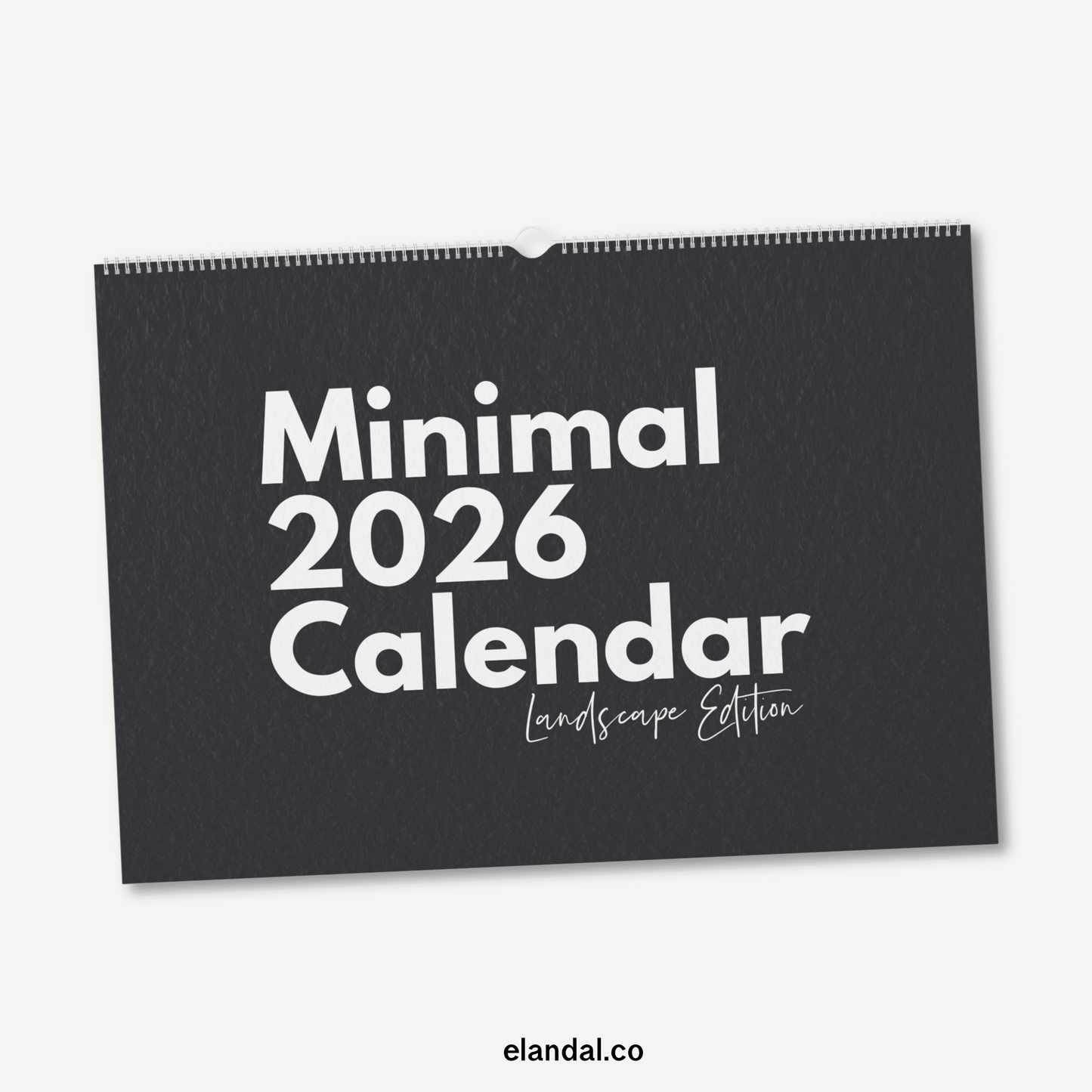 2026 Print Minimalist Landscape Black and White Photo Calendar
