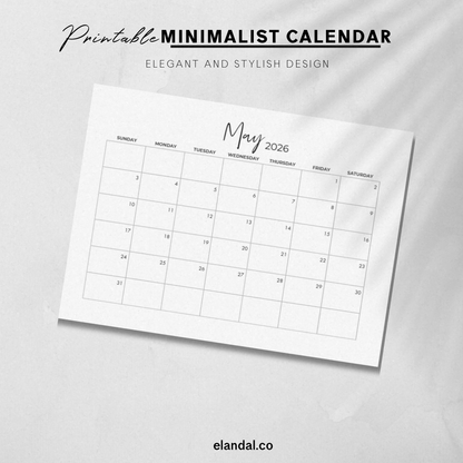 2026 Printable Landscape Calendar