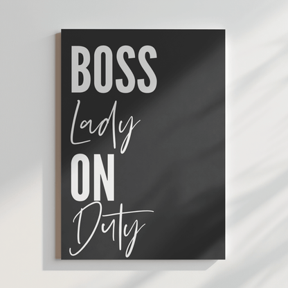 Obra de arte en lienzo de Boss Babe On Duty Work Life