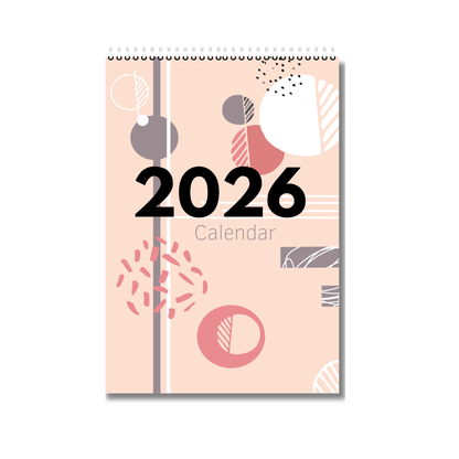 2026 Pink Abstract Wall Calendar