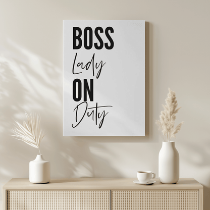 Obra de arte en lienzo de Boss Babe On Duty Work Life