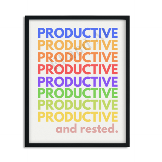 Póster enmarcado Productivo AF, elegante decoración de pared para oficina