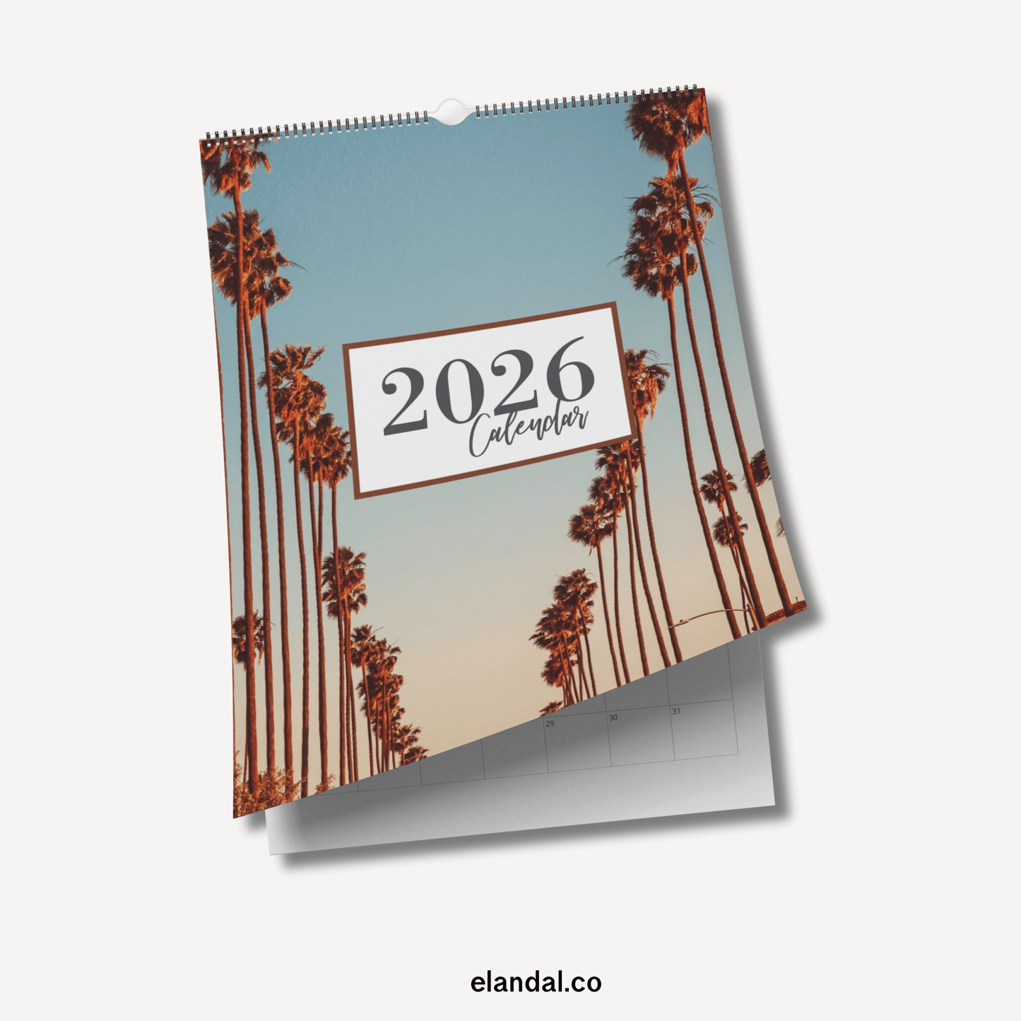2026 Palm Trees Vertical Print Wall Calendar
