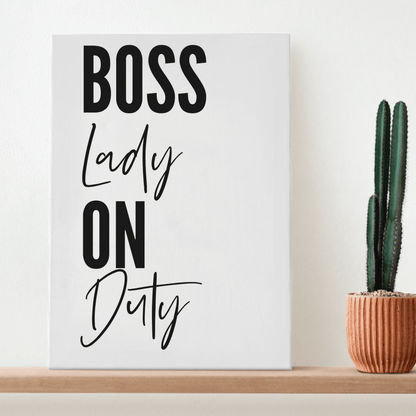 Obra de arte en lienzo de Boss Babe On Duty Work Life