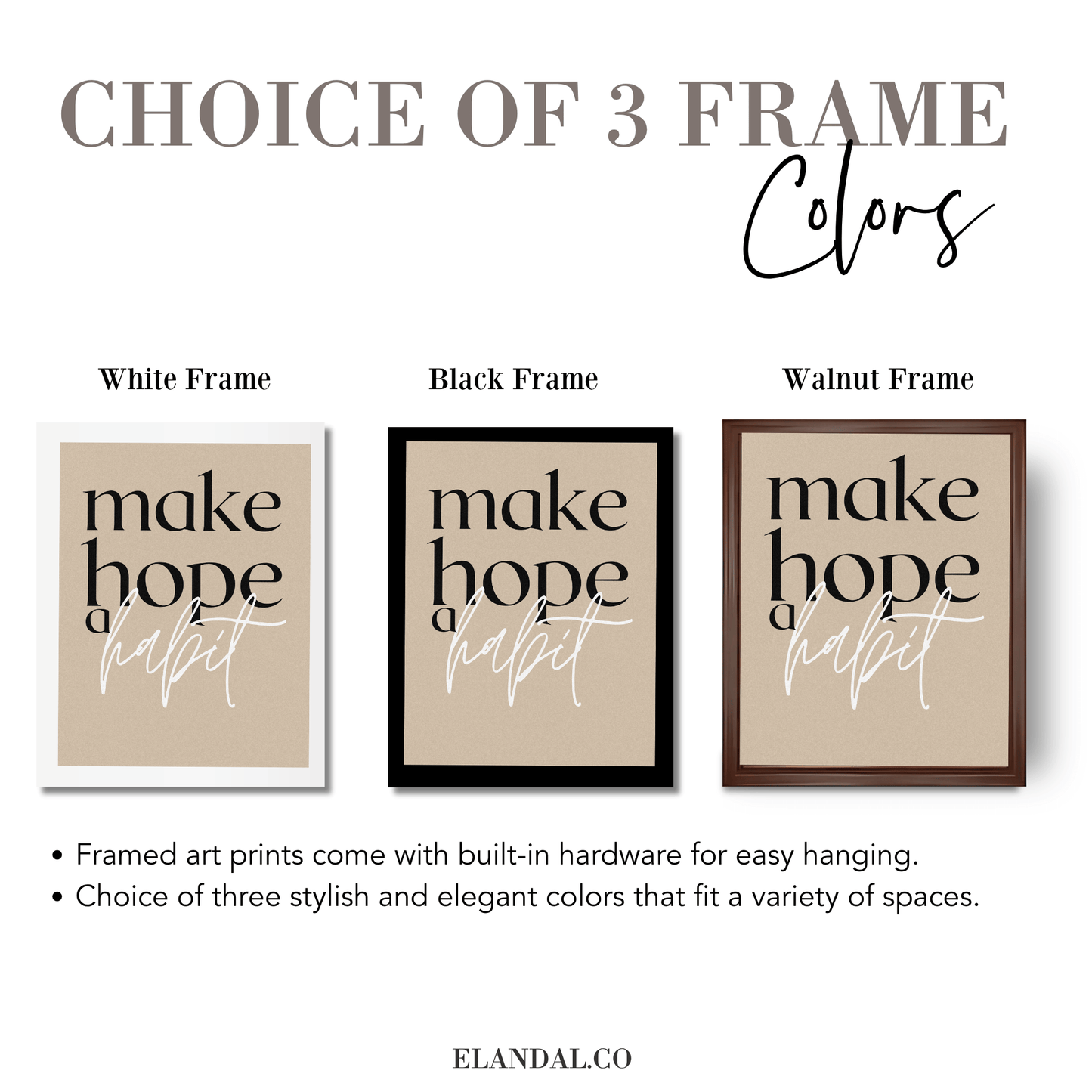 Make Hope A Habit: Inspirational Framed Art Print for Your Office