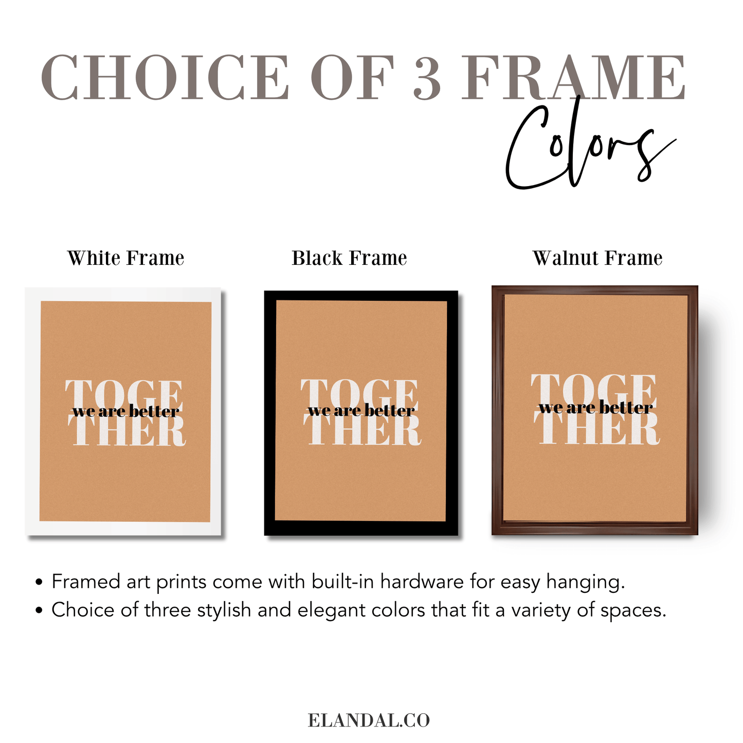 Better Together: Inspirational Framed Art Print for Your Workspace
