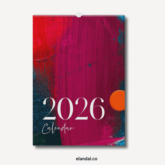 2026 Print Abstract Art Vertical Wall Calendar for Work, Office and Workspace Decor