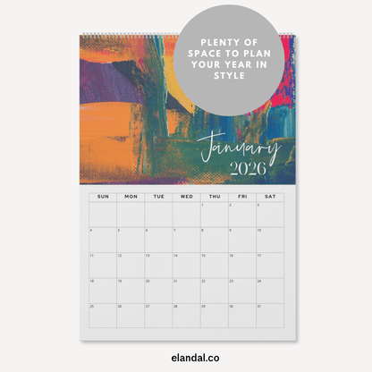 2026 Print Abstract Art Vertical Wall Calendar for Work, Office and Workspace Decor