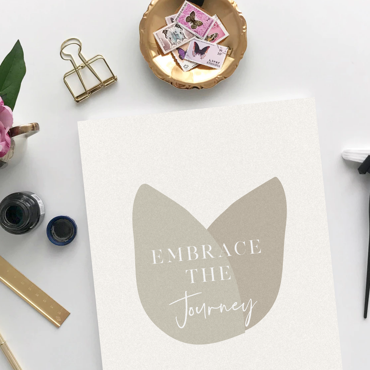 Printable Embrace the Journey, Motivational Wall Art for Your Workspace