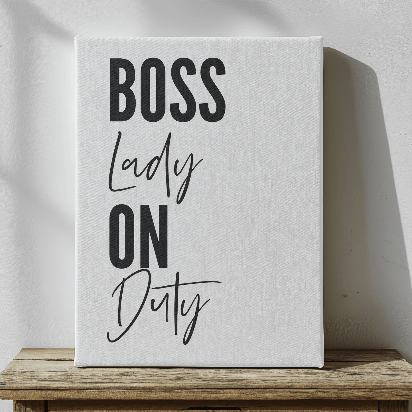 Obra de arte en lienzo de Boss Babe On Duty Work Life