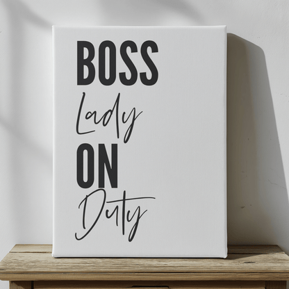 Obra de arte en lienzo de Boss Babe On Duty Work Life