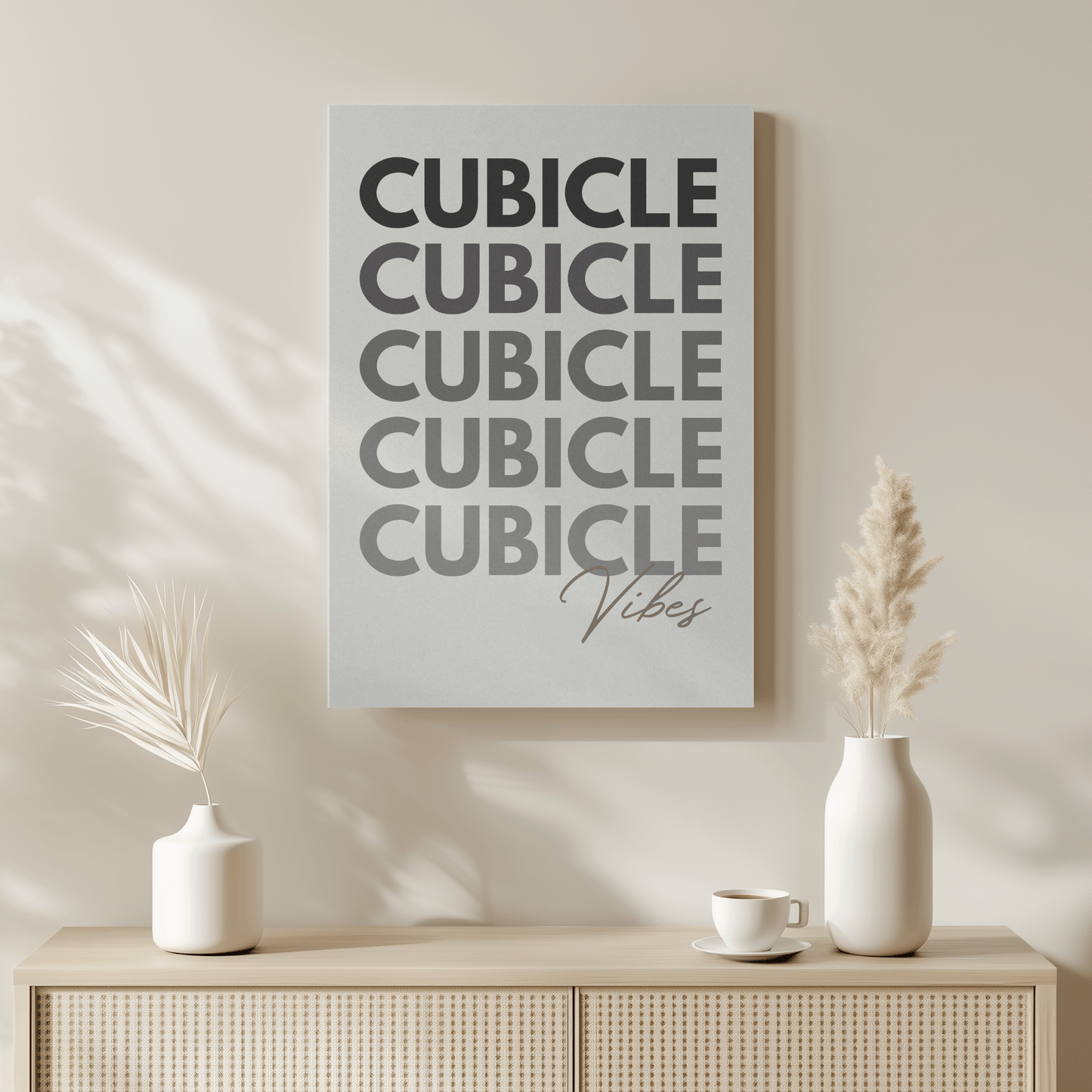 Cubicle Vibes Canvas Artwork for Workspace