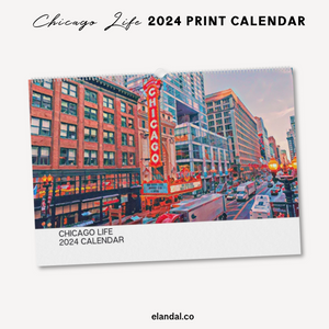 2024 Print Chicago Life Illustrated Wall Calendar