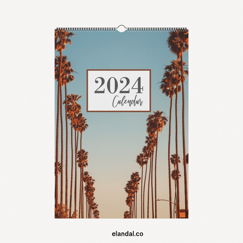 2024 Palm Trees Vertical Print Wall Calendar