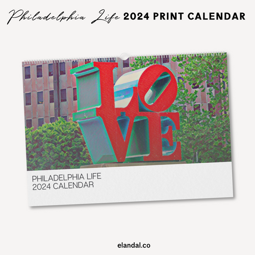 2024 Print Philadelphia Illustrated Wall Calendar
