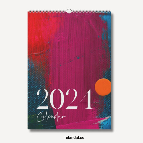 2024 Print Abstract Art Vertical Wall Calendar for Work, Office and Workspace Decor