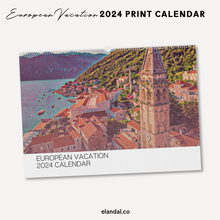 Load image into Gallery viewer, 2024 Print Europe Illustrated Wall Calendar