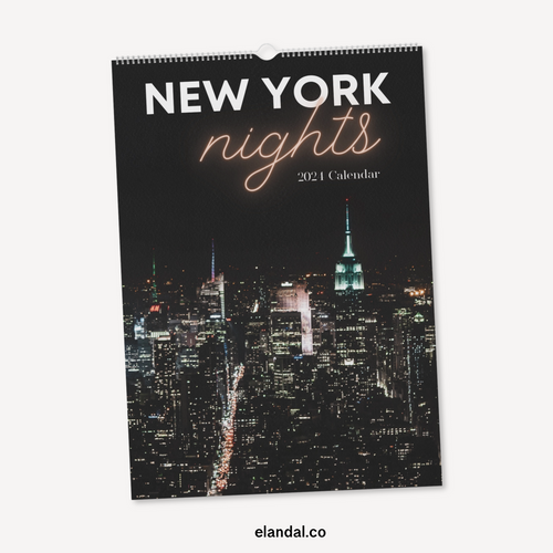 2024 New York Nights Vertical Print Wall Calendar