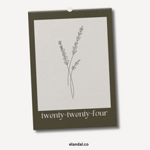Load image into Gallery viewer, 2024 Minimalist Boho Floral Vertical Wall Calendar