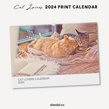 Load image into Gallery viewer, 2024 Print Cat Lovers Illustrated Wall Calendar
