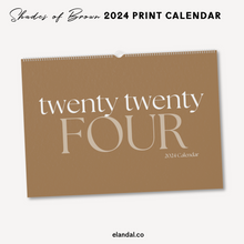 Load image into Gallery viewer, 2024 Print Brown Minimalist Photo Wall Calendar