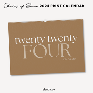 2024 Print Brown Minimalist Photo Wall Calendar